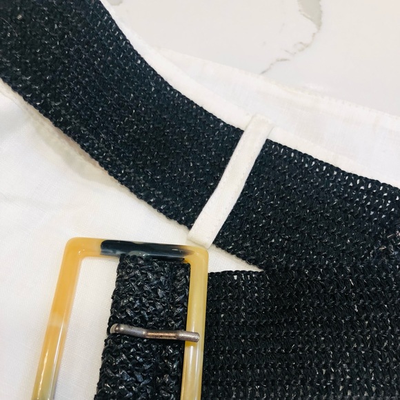 NWT Zoe D white linen pants with belt - Picture 7 of 7